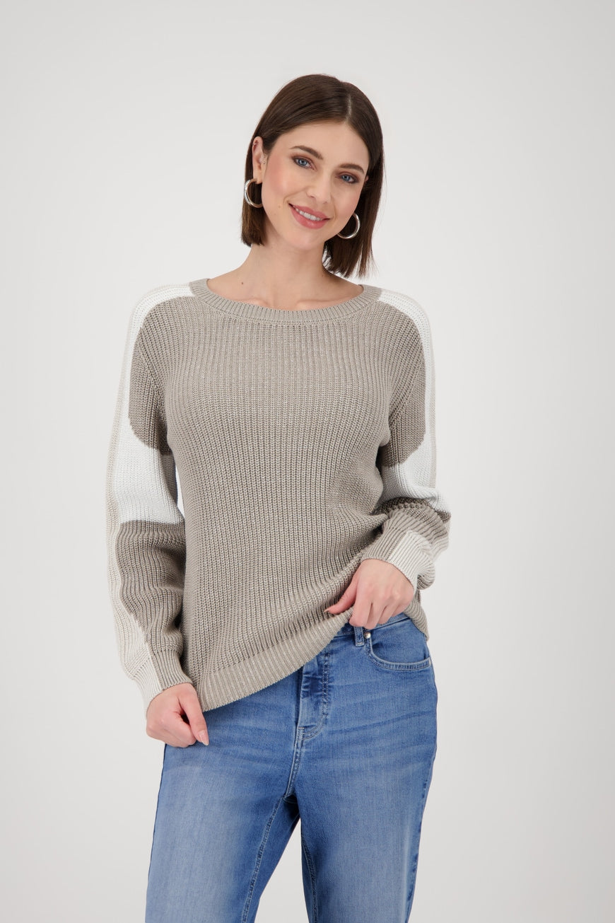 Monari 'Greige' Knitted Jumper