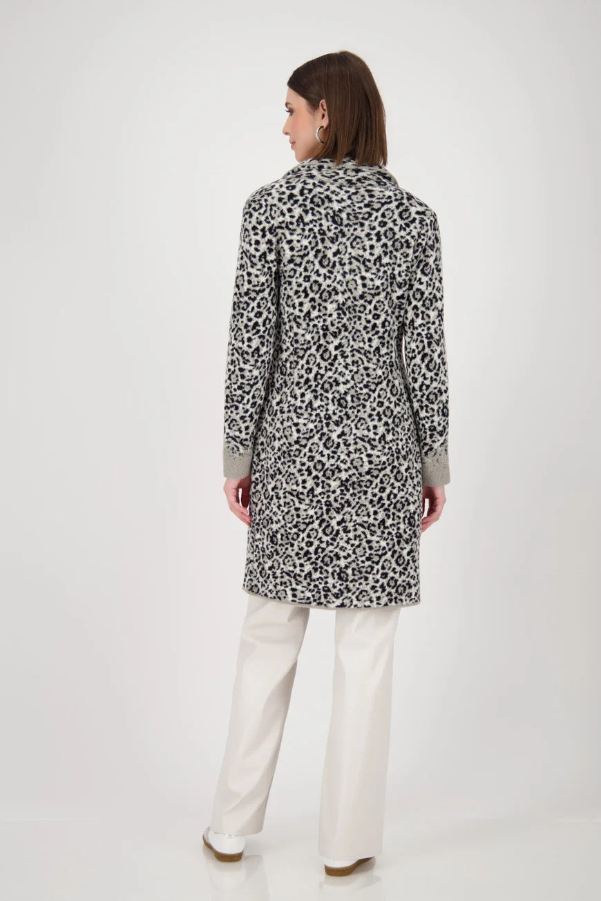 Monari Leopard Pattern Knitted Coat