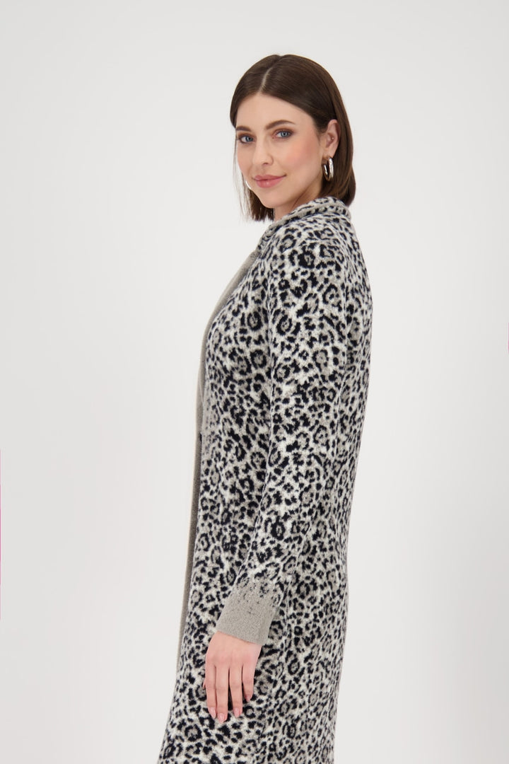 Monari Leopard Pattern Knitted Coat