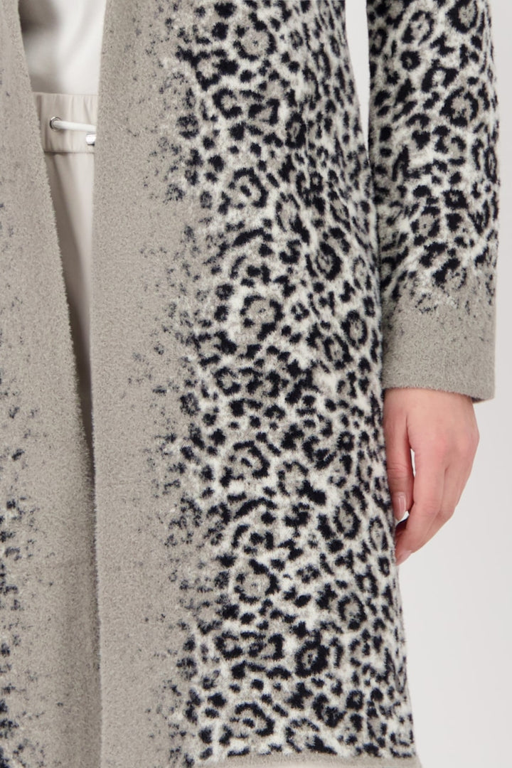 Monari Leopard Pattern Knitted Coat