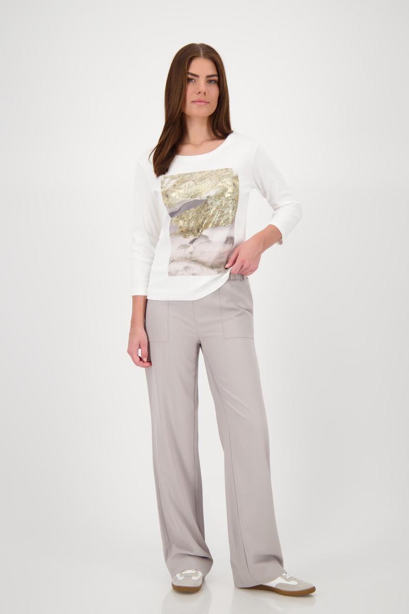 Monari Off White 3/4 Length Top