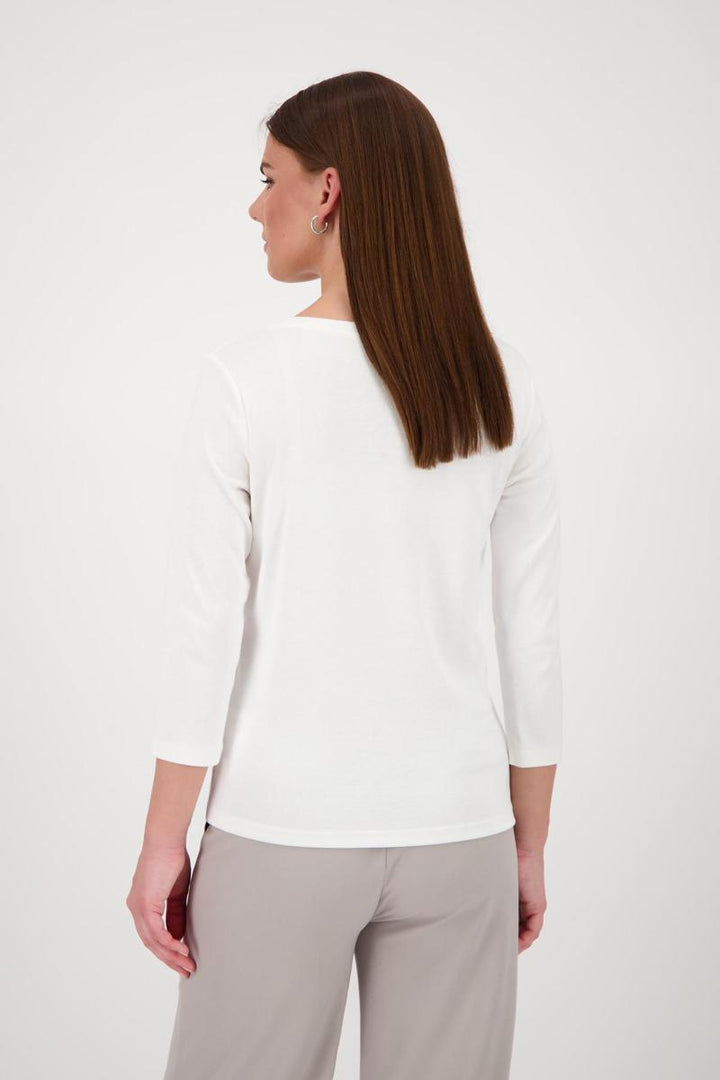 Monari Off White 3/4 Length Top