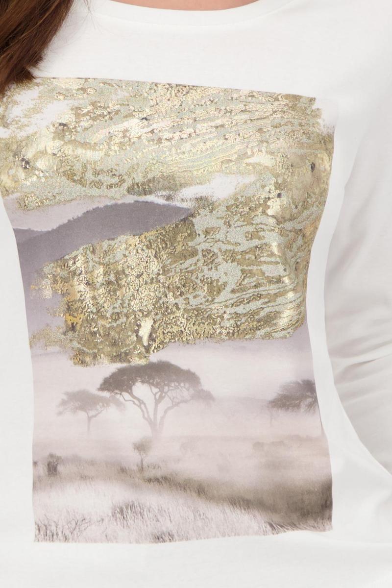 Monari Off White 3/4 Length Top