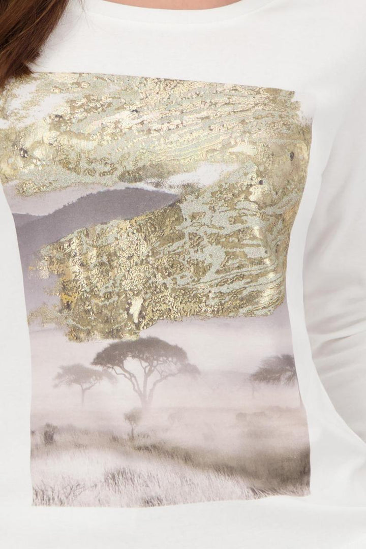 Monari Off White 3/4 Length Top