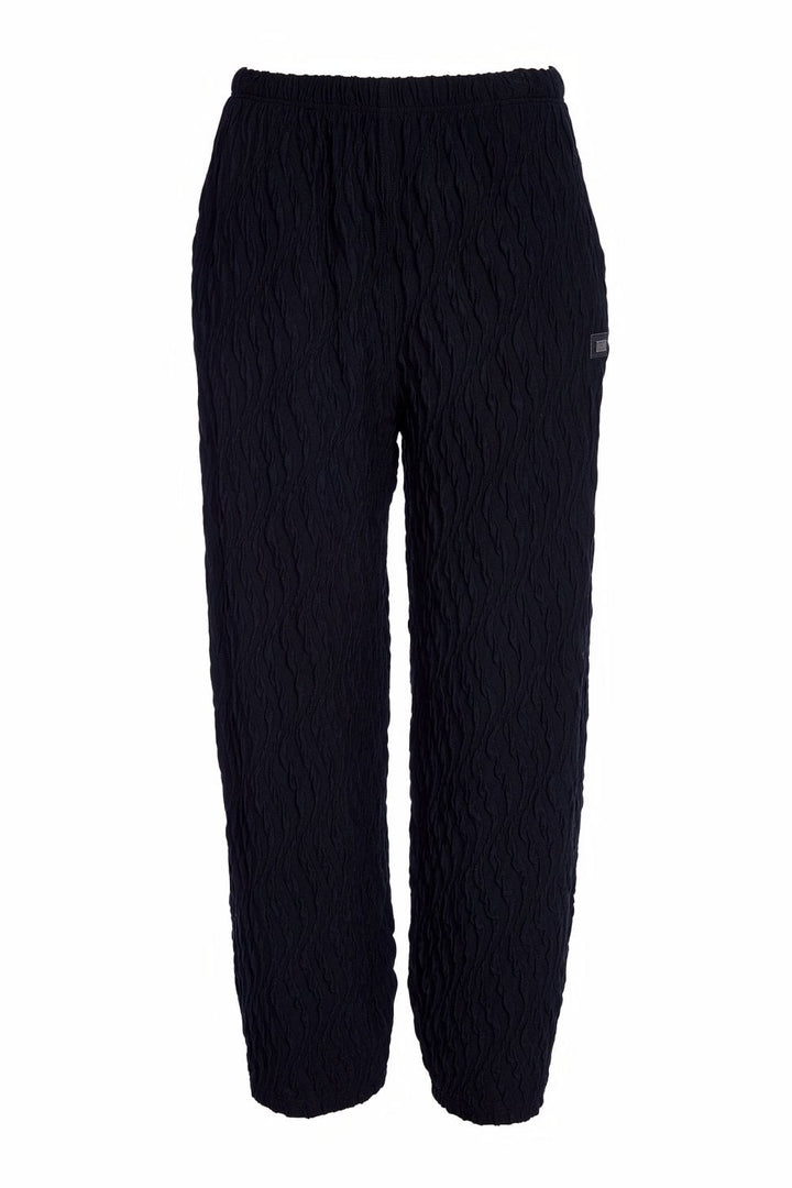 Naya Black Embossed Knit Soft Pull Up Trouser
