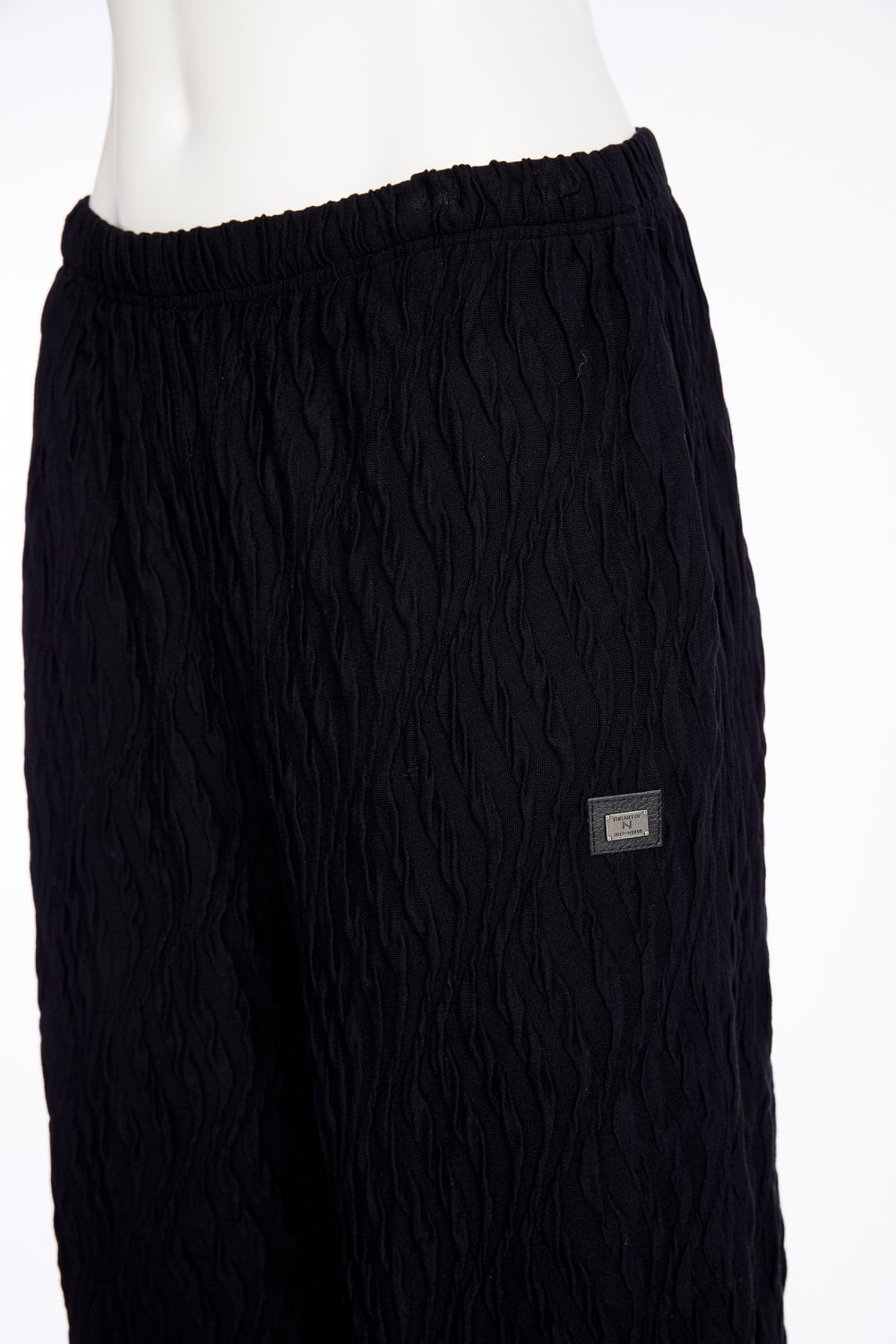 Naya Black Embossed Knit Soft Pull Up Trouser