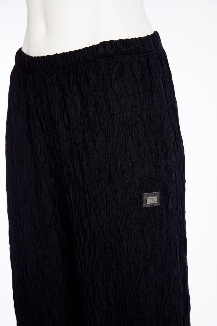 Naya Black Embossed Knit Soft Pull Up Trouser
