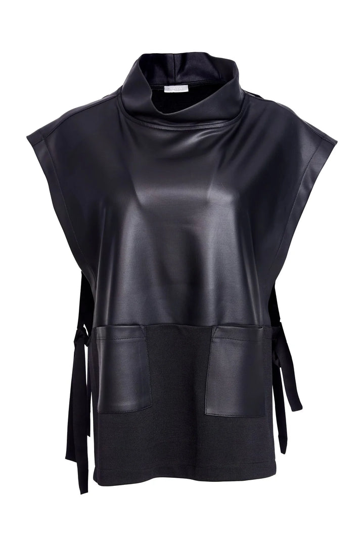 NAYA Leatherette Top with Tie Detail