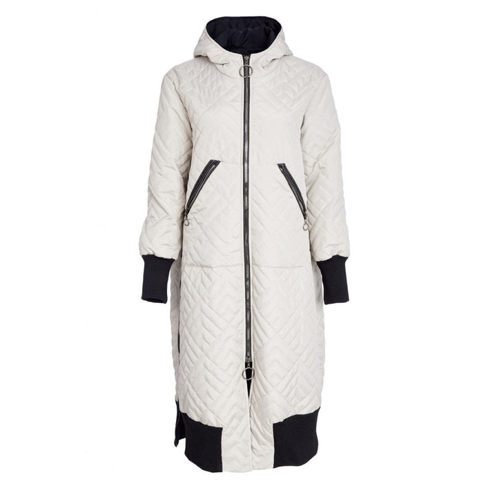 Naya Padded Hooded Coat with Knit Cuff and Hem Panels