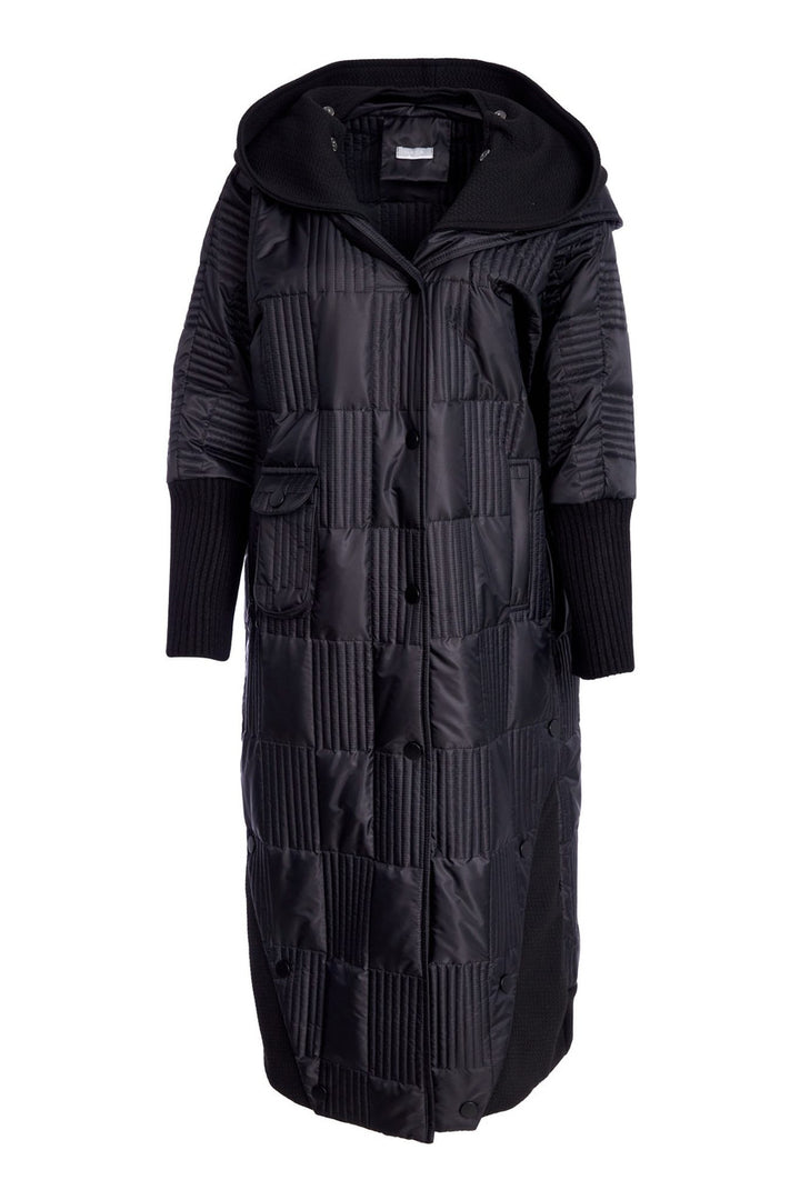Naya Padded Hooded Coat with Ribbed Collar and Pocket