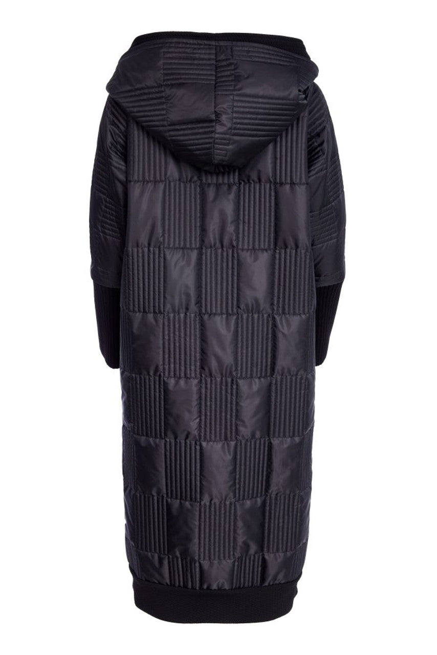 Naya Padded Hooded Coat with Ribbed Collar and Pocket