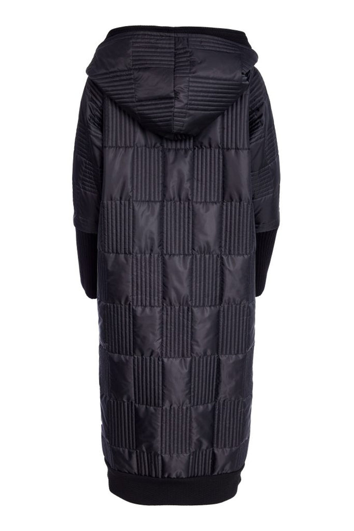Naya Padded Hooded Coat with Ribbed Collar and Pocket
