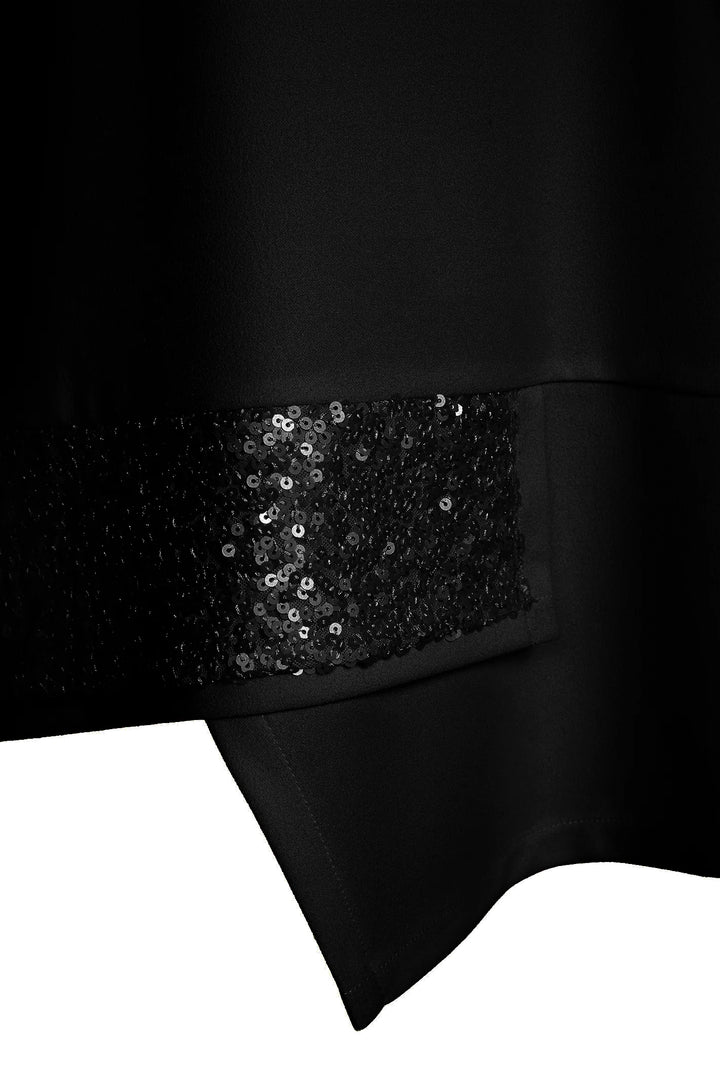 Ora Roll Collar Top with Beaded Panel Detail
