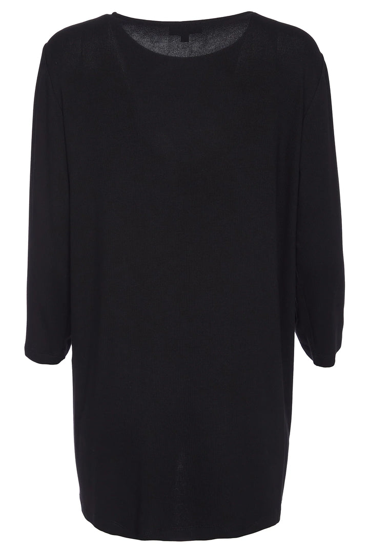 Ora Round Neck Top with Contrast Panels and Necklace