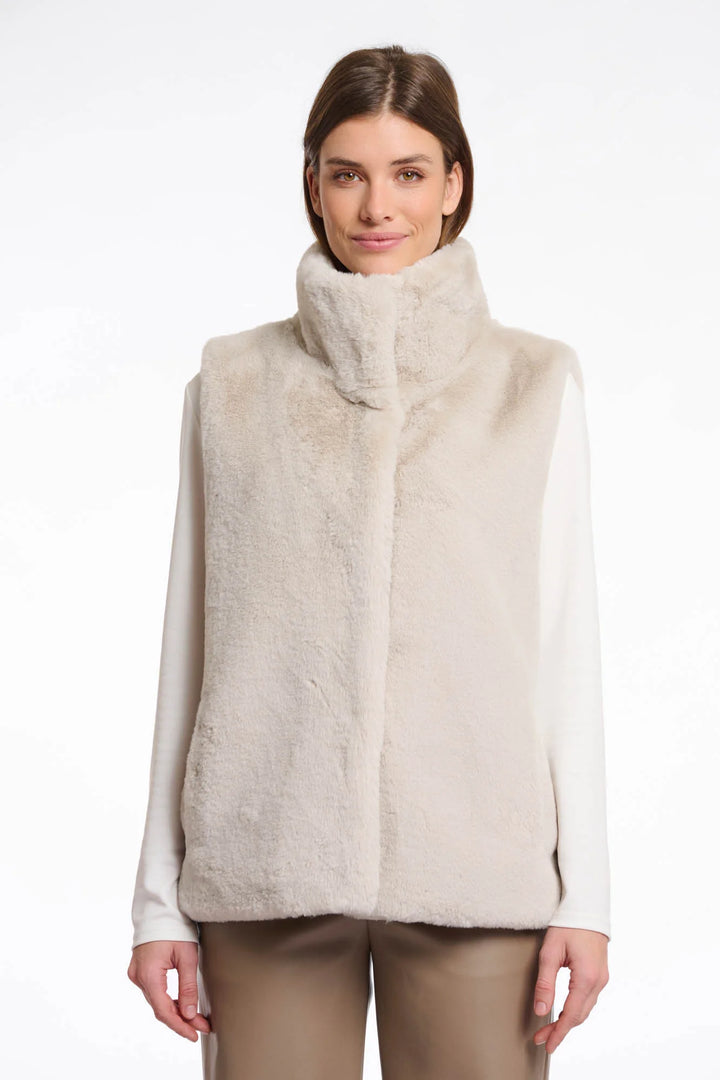 Rino & Pelle Lison Short Faux Fur Waistcoat Birch