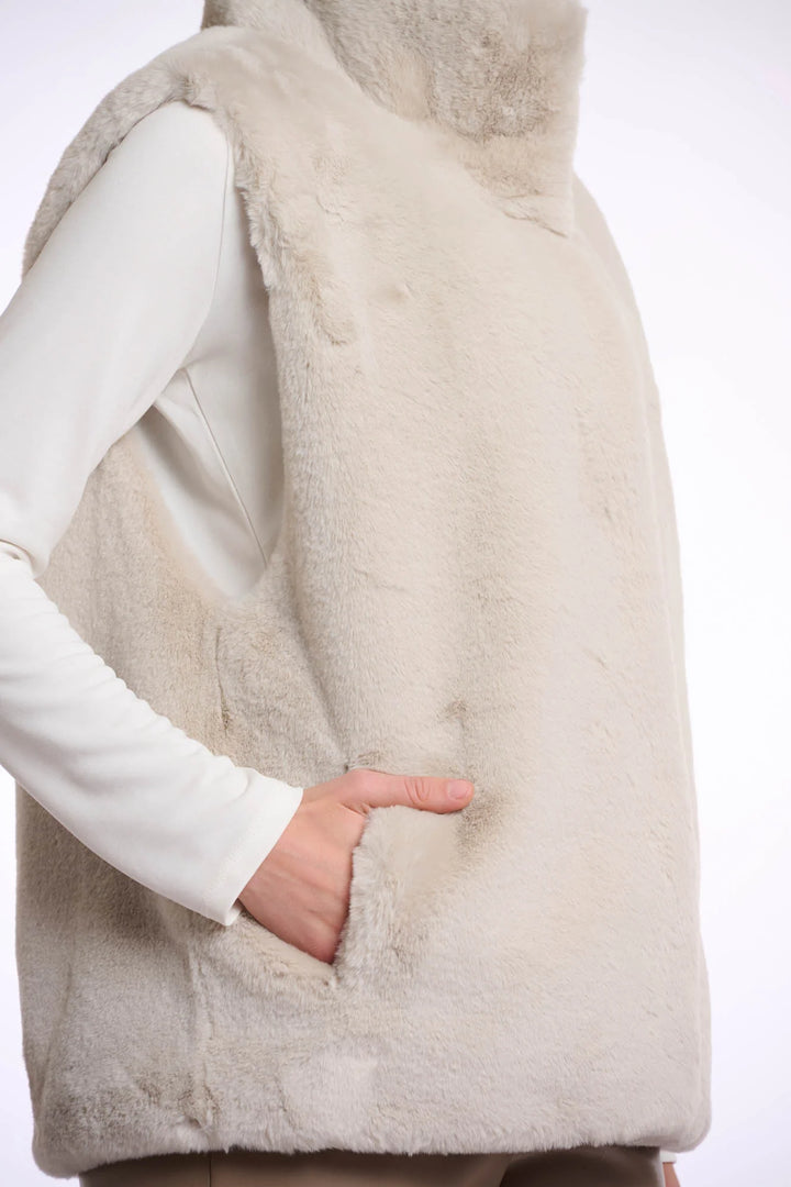 Rino & Pelle Lison Short Faux Fur Waistcoat Birch