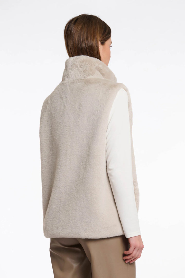 Rino & Pelle Lison Short Faux Fur Waistcoat Birch