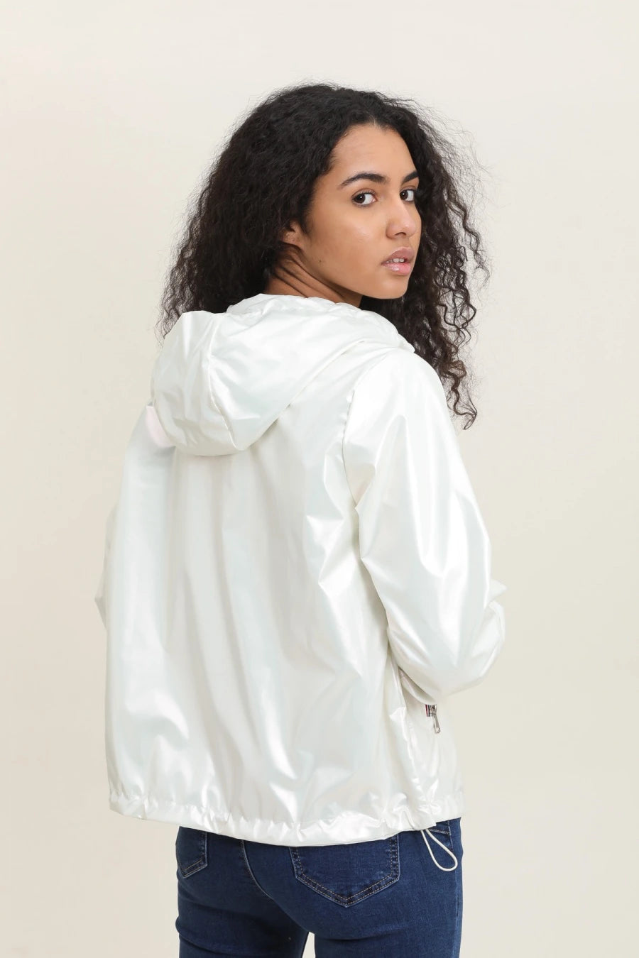 Short Waterproof Reversible Windbreaker