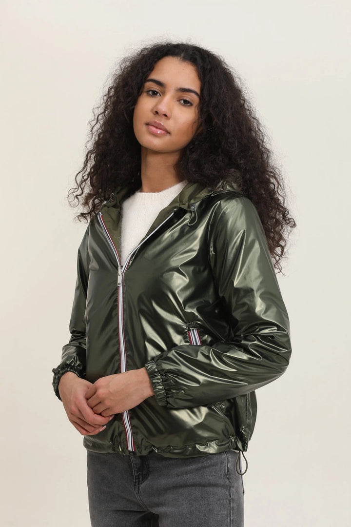Short Waterproof Reversible Windbreaker
