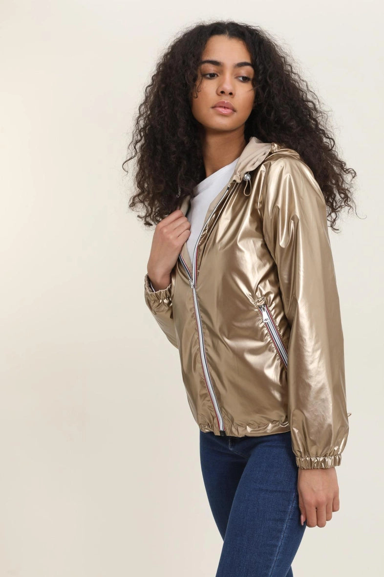 Short Waterproof Reversible Windbreaker
