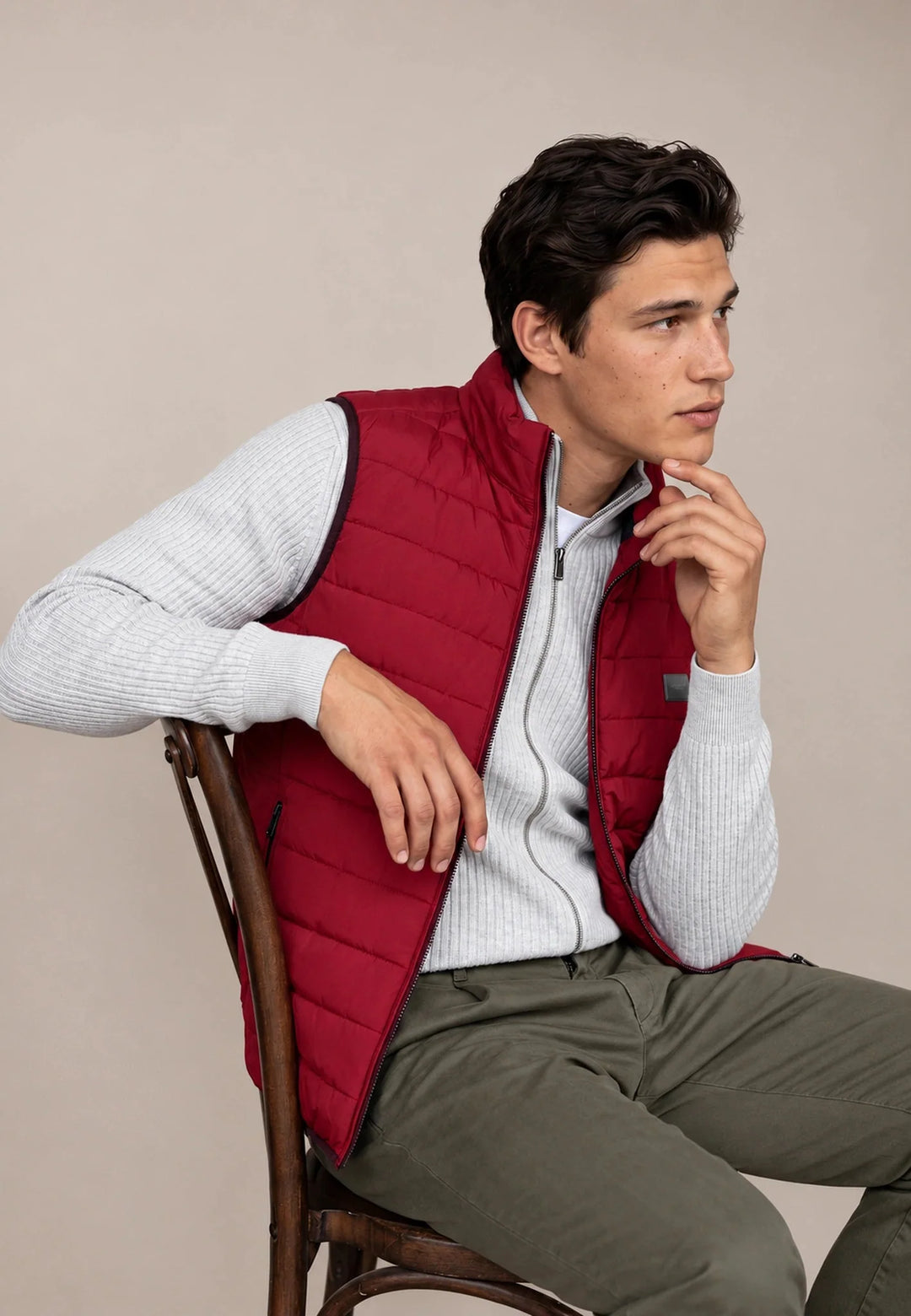 Fynch Hatton Lightweight Quilted Gilet, Brick