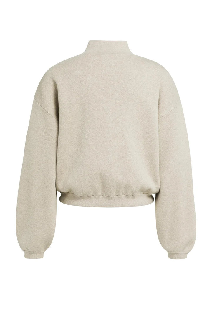 YAYA Jacquard Knitted Cardigan with Zip Closure, Grey