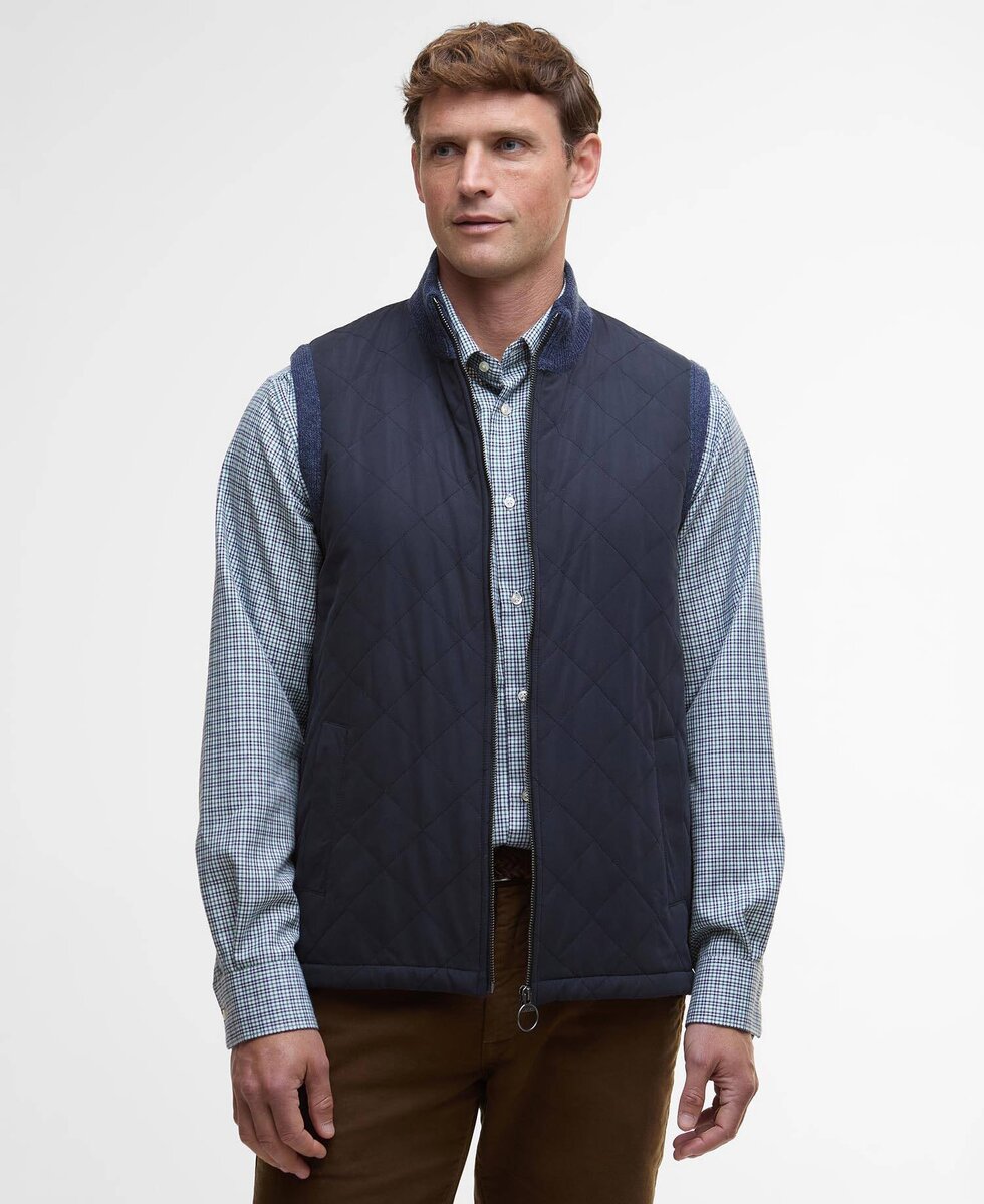 Barbour Shoveler Knitted Gilet, Navy