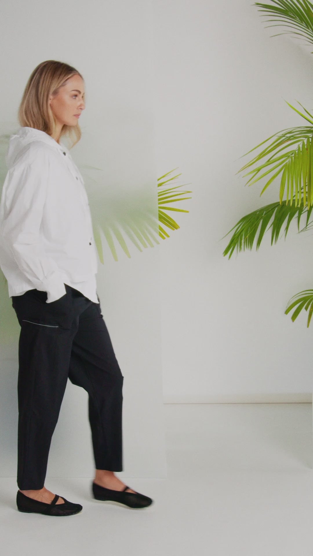 NAYA Black Elastic Waist Trousers