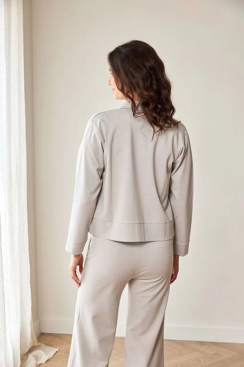 Peruzzi Light Grey Zip Short Jacket