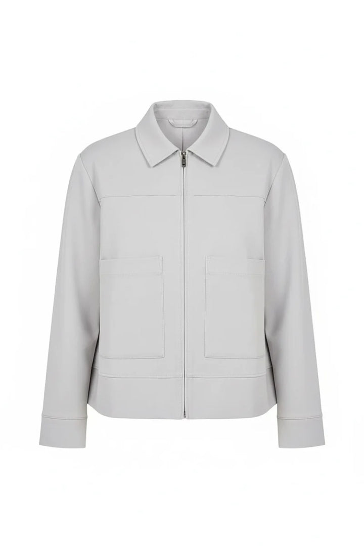 Peruzzi Light Grey Zip Short Jacket