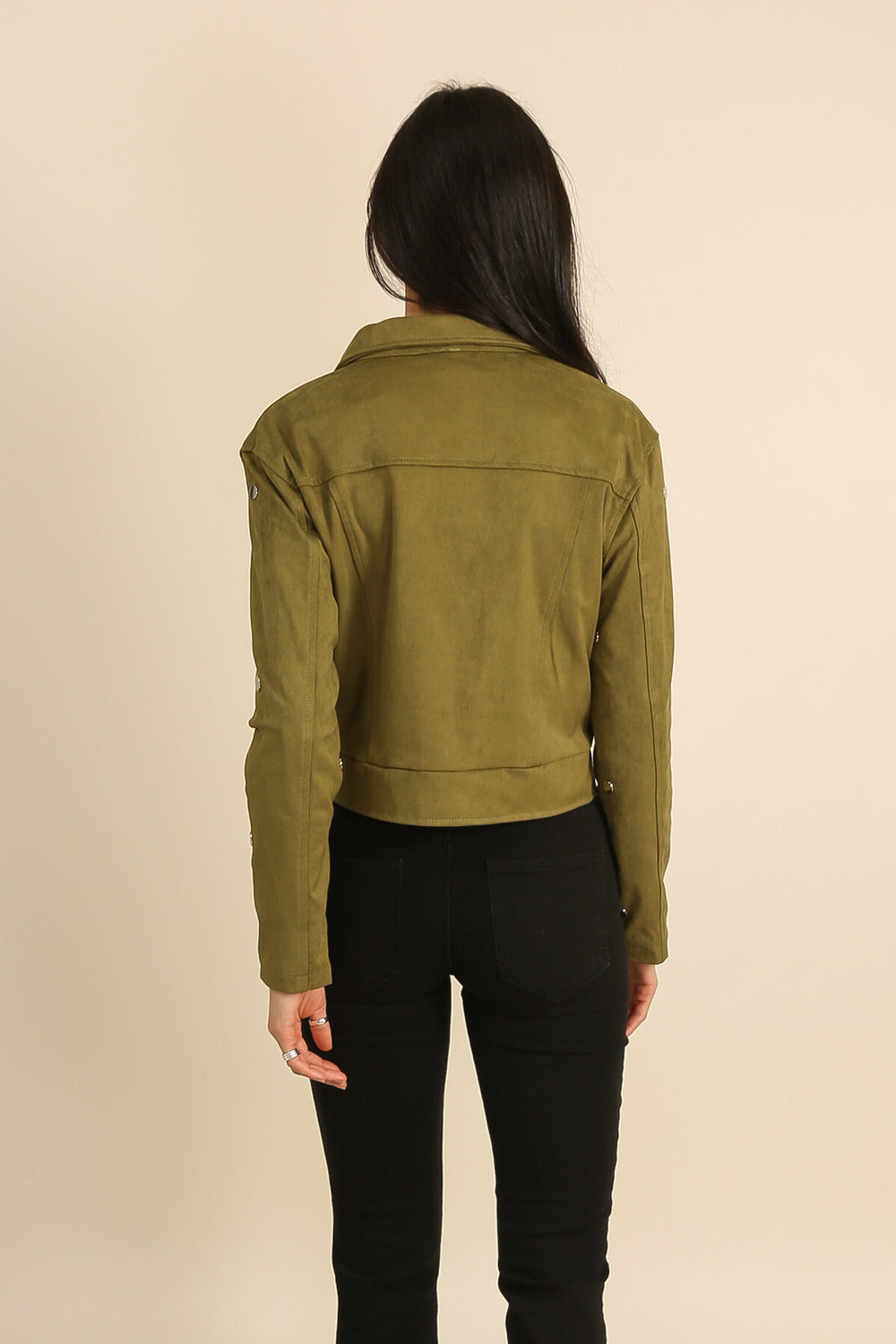 Straight-cut faux suede jacket - image 4