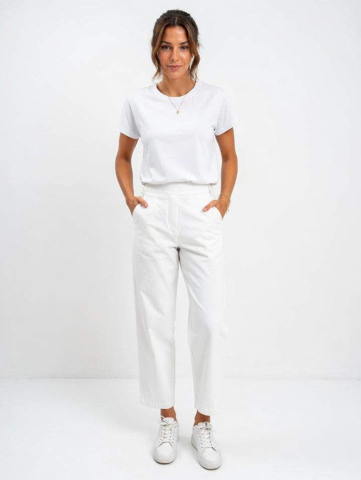 Lightweight Cropped Barrel Travel Trousers
